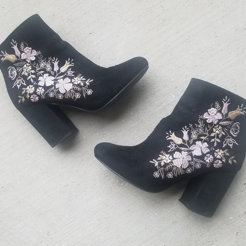 Embroidered booties